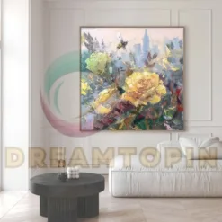 Classic Oil Flower Painting for Living Rooms in North Carolina